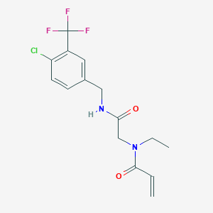 molecular formula C15H16ClF3N2O2 B2620453 N-[2-[[4-Chloro-3-(trifluoromethyl)phenyl]methylamino]-2-oxoethyl]-N-ethylprop-2-enamide CAS No. 2361790-03-4