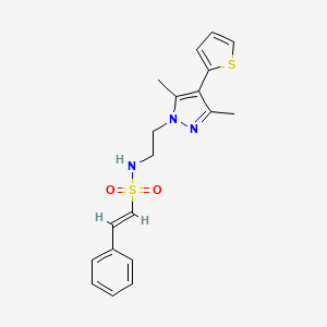 (E)-N-(2-(3,5-dimethyl-4-(thiophen-2-yl)-1H-pyrazol-1-yl)ethyl)-2-phenylethenesulfonamide