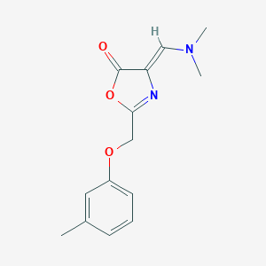 molecular formula C14H16N2O3 B262046 (4Z)-4-[(dimethylamino)methylidene]-2-[(3-methylphenoxy)methyl]-1,3-oxazol-5(4H)-one 