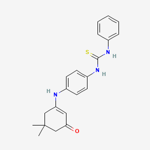 molecular formula C21H23N3OS B2620461 N-{4-[(5,5-dimethyl-3-oxo-1-cyclohexenyl)amino]phenyl}-N'-phenylthiourea CAS No. 1022394-31-5