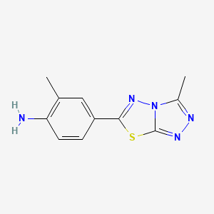 2-Methyl-4-(3-methyl[1,2,4]triazolo[3,4-b][1,3,4]thiadiazol-6-yl)aniline