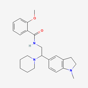 molecular formula C24H31N3O2 B2620465 2-methoxy-N-(2-(1-methylindolin-5-yl)-2-(piperidin-1-yl)ethyl)benzamide CAS No. 921925-90-8