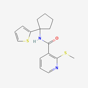 2-(methylthio)-N-(1-(thiophen-2-yl)cyclopentyl)nicotinamide