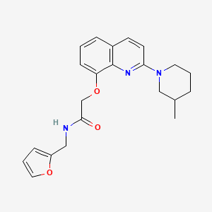 molecular formula C22H25N3O3 B2620471 N-(furan-2-ylmethyl)-2-((2-(3-methylpiperidin-1-yl)quinolin-8-yl)oxy)acetamide CAS No. 921854-84-4