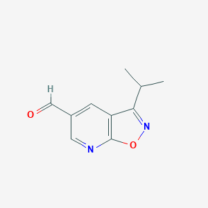 molecular formula C10H10N2O2 B2620472 3-Propan-2-yl-[1,2]oxazolo[5,4-b]pyridine-5-carbaldehyde CAS No. 1253696-32-0