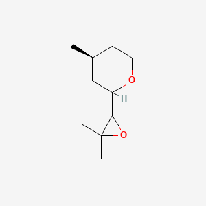 molecular formula C10H18O2 B2620476 (4S)-2-(3,3-dimethyloxiran-2-yl)-4-methyloxane CAS No. 1604729-40-9