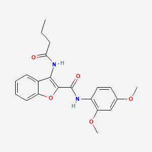 molecular formula C21H22N2O5 B2620480 3-butyramido-N-(2,4-dimethoxyphenyl)benzofuran-2-carboxamide CAS No. 887883-58-1