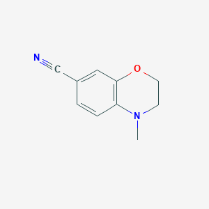 molecular formula C10H10N2O B2620483 4-Methyl-3,4-dihydro-2H-benzo[b][1,4]oxazine-7-carbonitrile CAS No. 566157-03-7