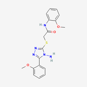 molecular formula C18H19N5O3S B2620492 2-{[4-amino-5-(2-methoxyphenyl)-4H-1,2,4-triazol-3-yl]sulfanyl}-N-(2-methoxyphenyl)acetamide CAS No. 880804-81-9