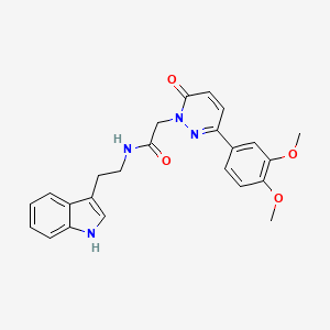 molecular formula C24H24N4O4 B2620504 2-[3-(3,4-dimethoxyphenyl)-6-oxo-1(6H)-pyridazinyl]-N~1~-[2-(1H-indol-3-yl)ethyl]acetamide CAS No. 1234951-96-2