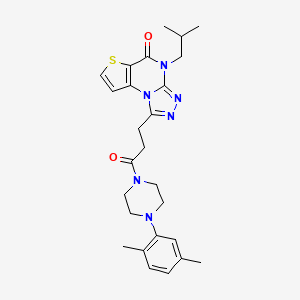 1-(3-(4-(2,5-dimethylphenyl)piperazin-1-yl)-3-oxopropyl)-4-isobutylthieno[2,3-e][1,2,4]triazolo[4,3-a]pyrimidin-5(4H)-one