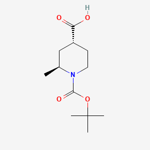 molecular formula C12H21NO4 B2620508 (2S,4R)-1-tert-butoxycarbonyl-2-methyl-piperidine-4-carboxylic acid CAS No. 2165547-10-2