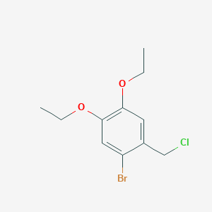 molecular formula C11H14BrClO2 B2620509 1-Bromo-2-(chloromethyl)-4,5-diethoxybenzene CAS No. 851116-19-3