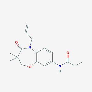 molecular formula C17H22N2O3 B2620514 N-(5-allyl-3,3-dimethyl-4-oxo-2,3,4,5-tetrahydrobenzo[b][1,4]oxazepin-8-yl)propionamide CAS No. 921794-54-9