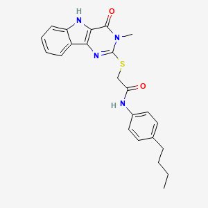 N-(4-butylphenyl)-2-[(3-methyl-4-oxo-5H-pyrimido[5,4-b]indol-2-yl)sulfanyl]acetamide