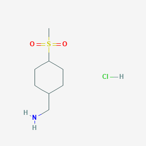 molecular formula C8H18ClNO2S B2620517 (4-Methanesulfonylcyclohexyl)methanamine hydrochloride CAS No. 2126162-56-7