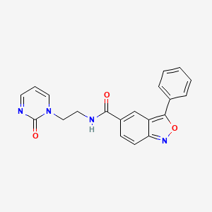 B2620526 N-(2-(2-oxopyrimidin-1(2H)-yl)ethyl)-3-phenylbenzo[c]isoxazole-5-carboxamide CAS No. 2188279-35-6