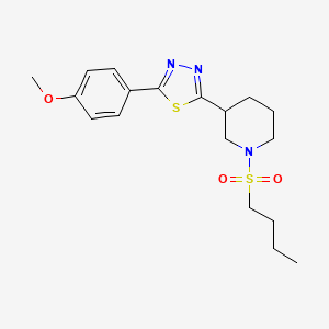 molecular formula C18H25N3O3S2 B2620527 2-(1-(Butylsulfonyl)piperidin-3-yl)-5-(4-methoxyphenyl)-1,3,4-thiadiazole CAS No. 1203185-81-2