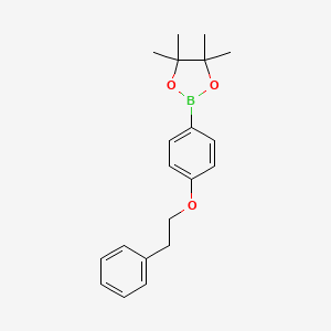 molecular formula C20H25BO3 B2620532 4,4,5,5-Tetramethyl-2-(4-phenethoxyphenyl)-1,3,2-dioxaborolane CAS No. 1221824-16-3