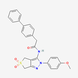 2-([1,1'-biphenyl]-4-yl)-N-(2-(4-methoxyphenyl)-5,5-dioxido-4,6-dihydro-2H-thieno[3,4-c]pyrazol-3-yl)acetamide