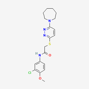 molecular formula C19H23ClN4O2S B2620541 2-[(6-azepan-1-ylpyridazin-3-yl)thio]-N-(3-chloro-4-methoxyphenyl)acetamide CAS No. 1251625-63-4