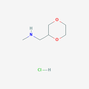 molecular formula C6H14ClNO2 B2620543 [1,4]Dioxan-2-ylmethyl-methyl-amine hydrochloride CAS No. 918621-33-7