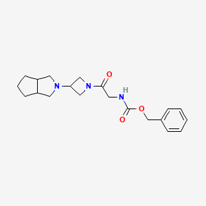 molecular formula C20H27N3O3 B2620547 Benzyl N-[2-[3-(3,3a,4,5,6,6a-hexahydro-1H-cyclopenta[c]pyrrol-2-yl)azetidin-1-yl]-2-oxoethyl]carbamate CAS No. 2415512-62-6