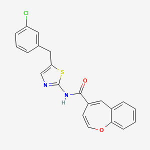 molecular formula C21H15ClN2O2S B2620548 N-[5-(3-chlorobenzyl)-1,3-thiazol-2-yl]-1-benzoxepine-4-carboxamide CAS No. 924838-78-8