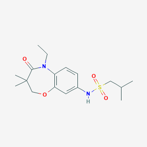 N-(5-ethyl-3,3-dimethyl-4-oxo-2,3,4,5-tetrahydrobenzo[b][1,4]oxazepin-8-yl)-2-methylpropane-1-sulfonamide