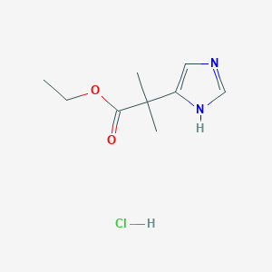 molecular formula C9H15ClN2O2 B2620568 Ethyl 2-(1H-imidazol-5-yl)-2-methylpropanoate;hydrochloride CAS No. 1081843-01-7