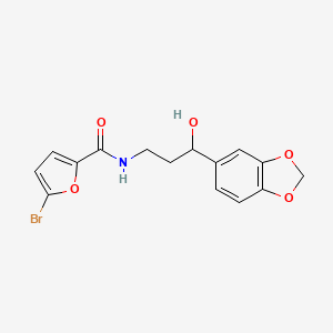 molecular formula C15H14BrNO5 B2620578 N-(3-(benzo[d][1,3]dioxol-5-yl)-3-hydroxypropyl)-5-bromofuran-2-carboxamide CAS No. 1421483-50-2