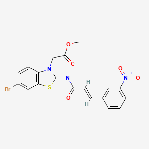 molecular formula C19H14BrN3O5S B2620598 methyl 2-((Z)-6-bromo-2-(((E)-3-(3-nitrophenyl)acryloyl)imino)benzo[d]thiazol-3(2H)-yl)acetate CAS No. 865197-89-3