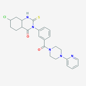 molecular formula C24H20ClN5O2S B2620609 7-Chloro-3-{3-[4-(pyridin-2-yl)piperazine-1-carbonyl]phenyl}-2-sulfanylidene-1,2,3,4-tetrahydroquinazolin-4-one CAS No. 422530-17-4