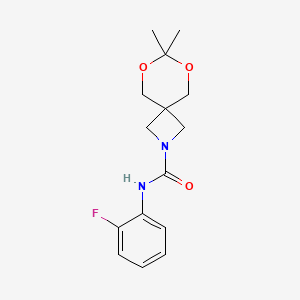 molecular formula C15H19FN2O3 B2620623 N-(2-fluorophenyl)-7,7-dimethyl-6,8-dioxa-2-azaspiro[3.5]nonane-2-carboxamide CAS No. 1396684-91-5