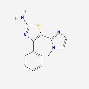 molecular formula C13H12N4S B2620627 5-(1-methyl-1H-imidazol-2-yl)-4-phenyl-1,3-thiazol-2-amine CAS No. 929975-34-8