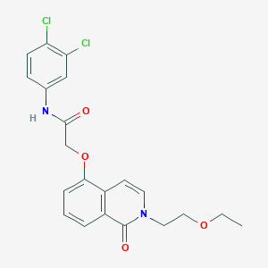 molecular formula C21H20Cl2N2O4 B2620631 N-(3,4-dichlorophenyl)-2-((2-(2-ethoxyethyl)-1-oxo-1,2-dihydroisoquinolin-5-yl)oxy)acetamide CAS No. 898431-47-5