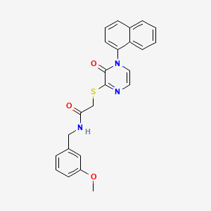 molecular formula C24H21N3O3S B2620633 N-(3-methoxybenzyl)-2-((4-(naphthalen-1-yl)-3-oxo-3,4-dihydropyrazin-2-yl)thio)acetamide CAS No. 899958-47-5