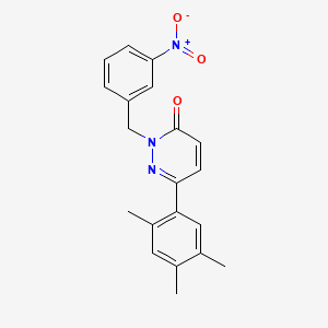molecular formula C20H19N3O3 B2620634 2-[(3-Nitrophenyl)methyl]-6-(2,4,5-trimethylphenyl)pyridazin-3-one CAS No. 899740-31-9