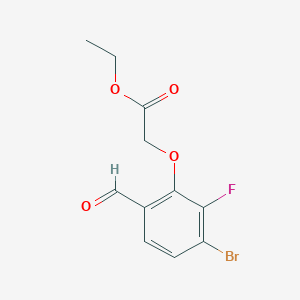 molecular formula C11H10BrFO4 B2620648 Ethyl 2-(3-bromo-2-fluoro-6-formylphenoxy)acetate CAS No. 2366994-69-4