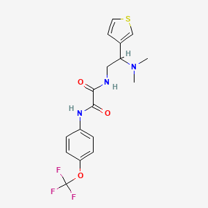molecular formula C17H18F3N3O3S B2620649 N1-(2-(dimethylamino)-2-(thiophen-3-yl)ethyl)-N2-(4-(trifluoromethoxy)phenyl)oxalamide CAS No. 946328-50-3