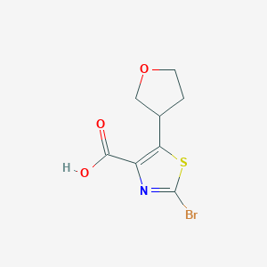 molecular formula C8H8BrNO3S B2620651 2-Bromo-5-(oxolan-3-yl)-1,3-thiazole-4-carboxylic acid CAS No. 1696245-68-7