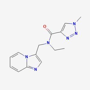 molecular formula C14H16N6O B2620656 N-ethyl-N-(imidazo[1,2-a]pyridin-3-ylmethyl)-1-methyl-1H-1,2,3-triazole-4-carboxamide CAS No. 1448070-43-6