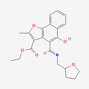 (Z)-ethyl 2-methyl-5-oxo-4-((((tetrahydrofuran-2-yl)methyl)amino)methylene)-4,5-dihydronaphtho[1,2-b]furan-3-carboxylate