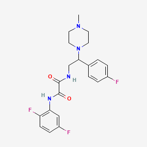 molecular formula C21H23F3N4O2 B2620664 N1-(2,5-difluorophenyl)-N2-(2-(4-fluorophenyl)-2-(4-methylpiperazin-1-yl)ethyl)oxalamide CAS No. 898432-22-9