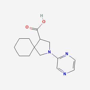 molecular formula C14H19N3O2 B2620665 2-(Pyrazin-2-yl)-2-azaspiro[4.5]decane-4-carboxylic acid CAS No. 2034520-40-4