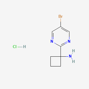 molecular formula C8H11BrClN3 B2620673 1-(5-Bromopyrimidin-2-yl)cyclobutan-1-amine hydrochloride CAS No. 2135587-14-1