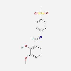 molecular formula C15H15NO4S B2620679 2-甲氧基-6-((E)-{[4-(甲磺酰基)苯基]亚氨基}甲基)苯酚 CAS No. 1232822-81-9