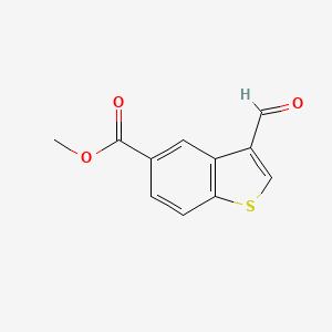 molecular formula C11H8O3S B2620681 Benzo[b]thiophene-5-carboxylic acid, 3-formyl-, methyl ester CAS No. 530144-81-1