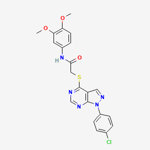 2-((1-(4-chlorophenyl)-1H-pyrazolo[3,4-d]pyrimidin-4-yl)thio)-N-(3,4-dimethoxyphenyl)acetamide