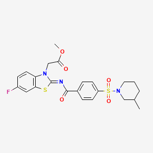 (Z)-methyl 2-(6-fluoro-2-((4-((3-methylpiperidin-1-yl)sulfonyl)benzoyl)imino)benzo[d]thiazol-3(2H)-yl)acetate